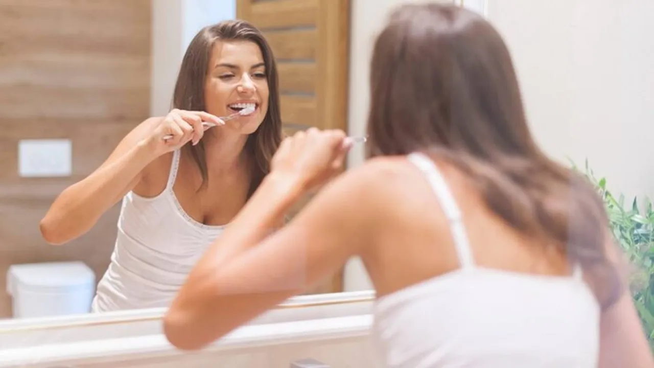 brushing teeth