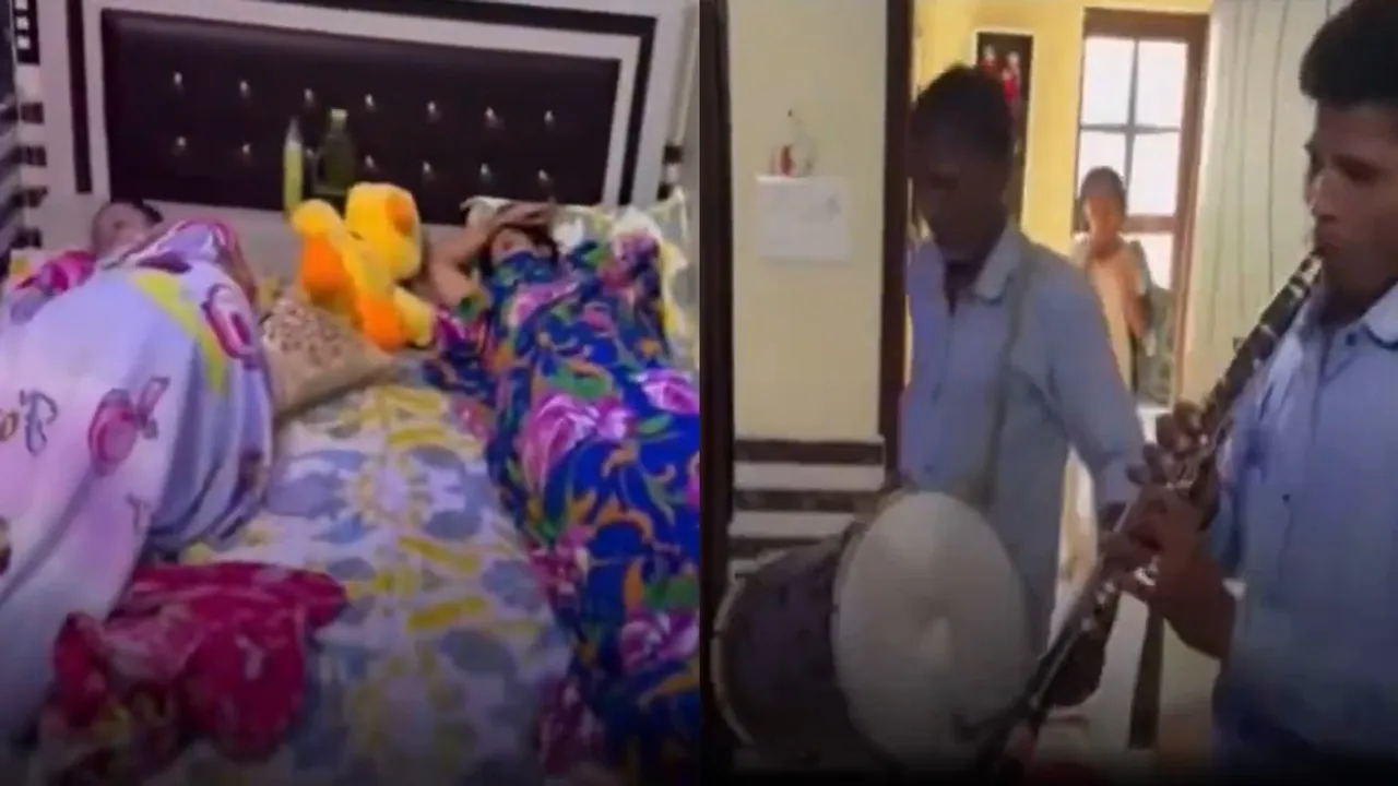 mom hires band to wake up sleeping daughters