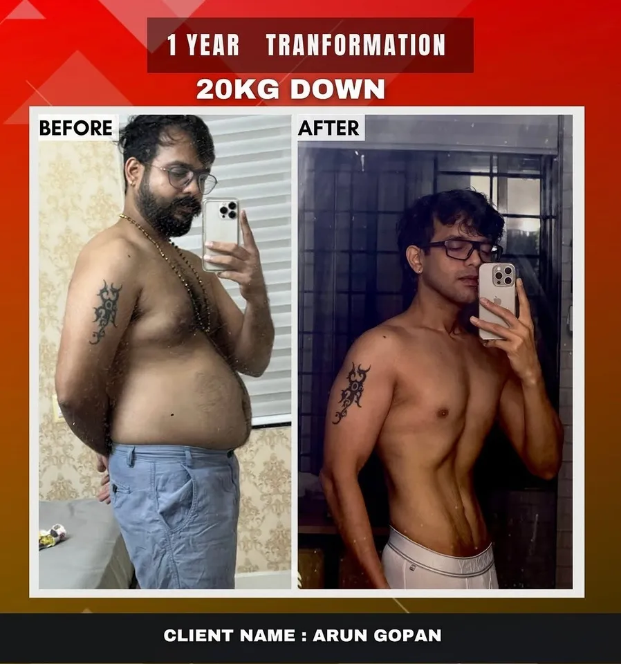 Arun Gopan  Body Tranformation