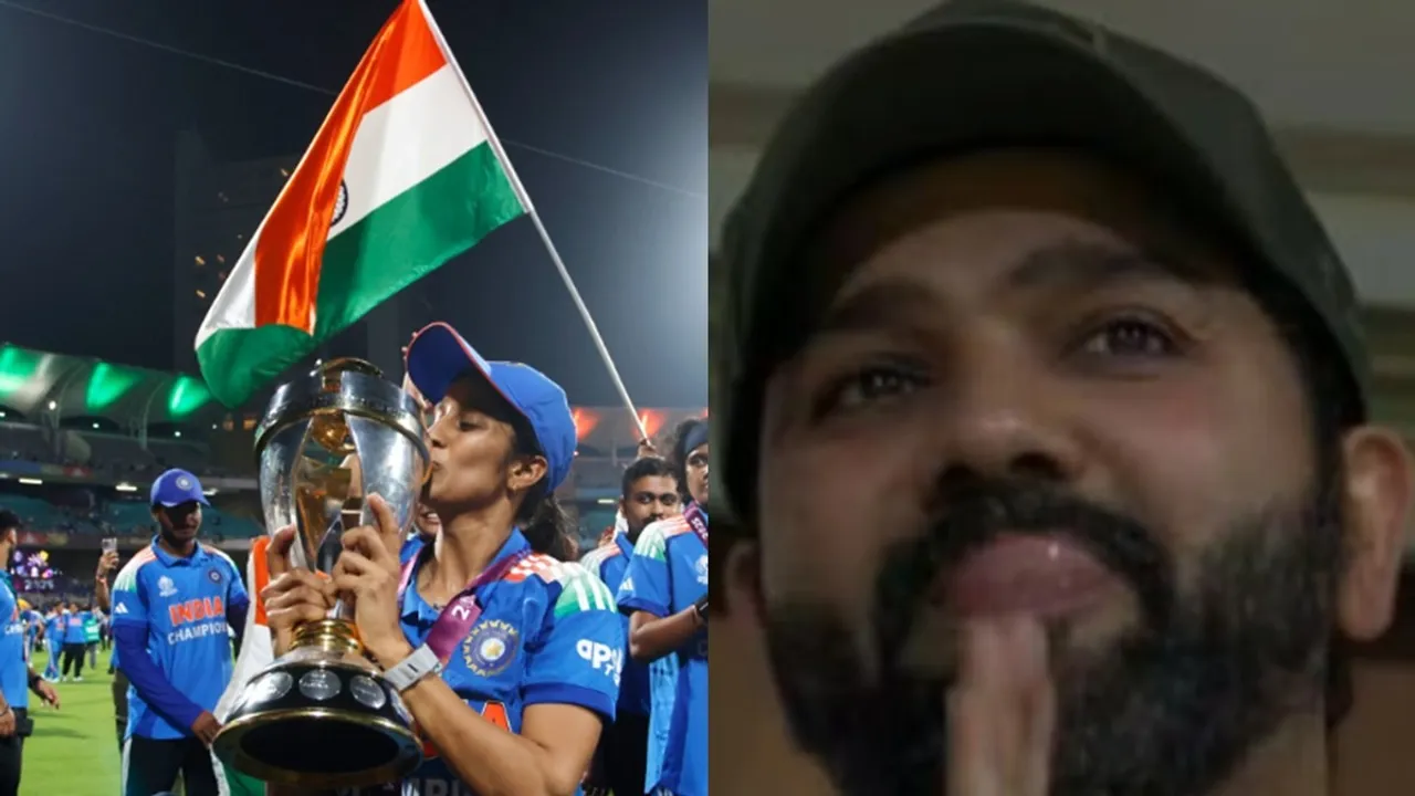 India Women Cricket Team and Rohit Sharma