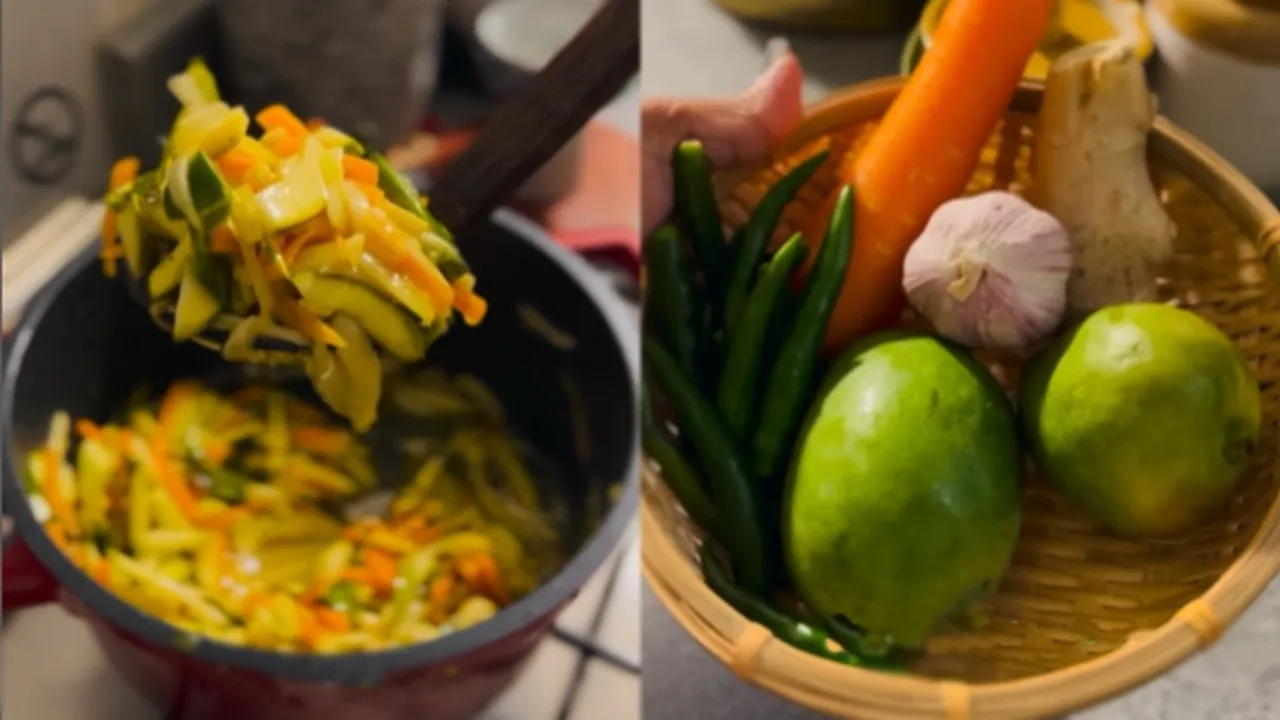 Raw Mango Carrot Pickle Recipe