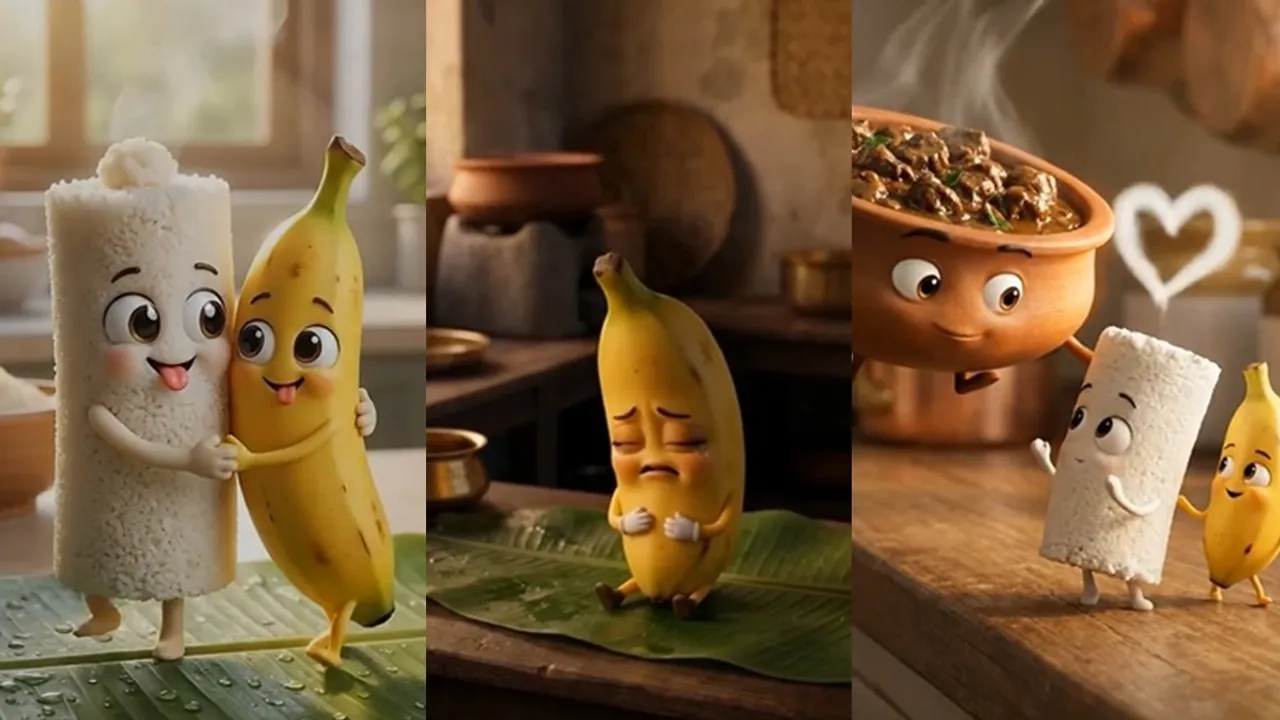 AI Viral Video Banana Puttu Beef Love Story