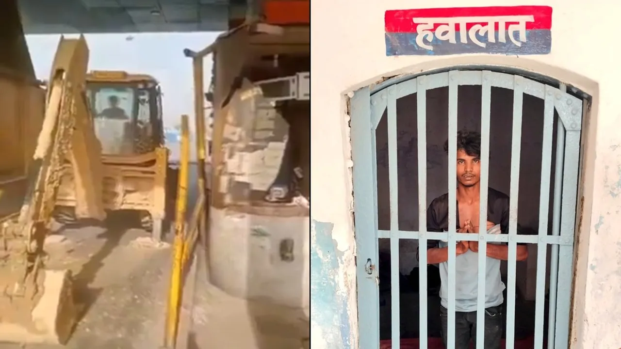 Man bulldozes toll booth