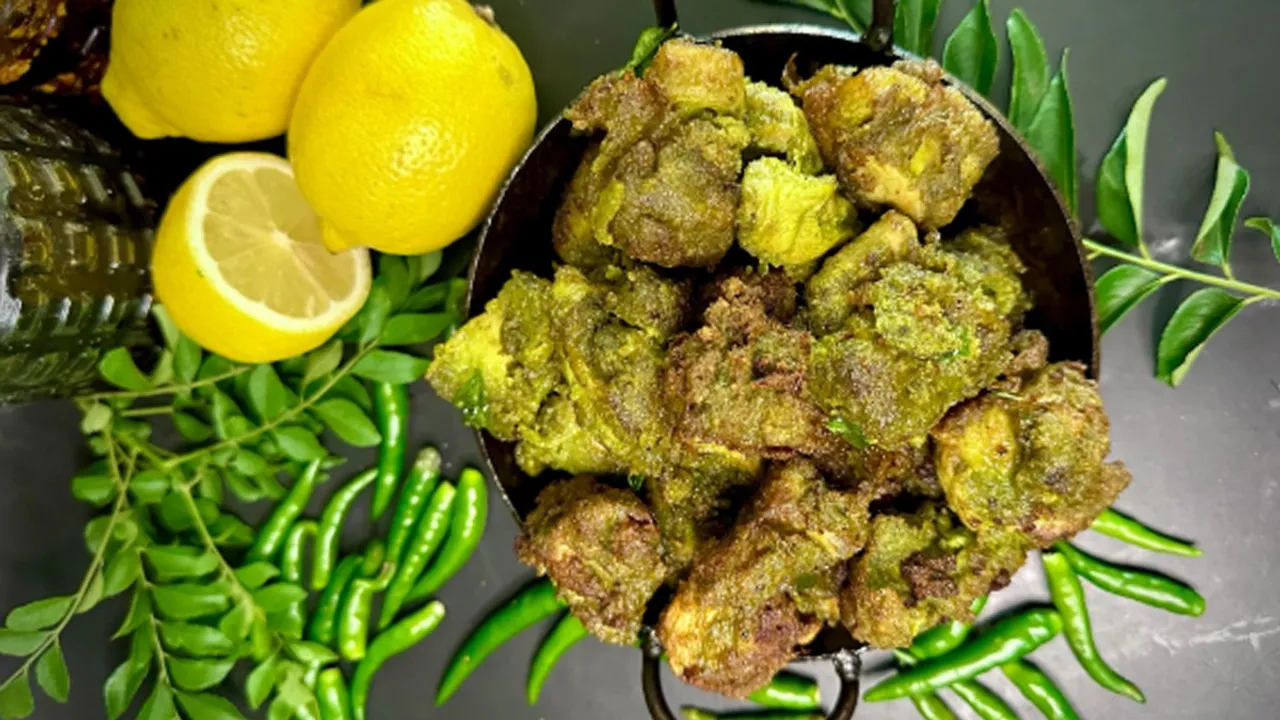 Green Masala Chicken 65
