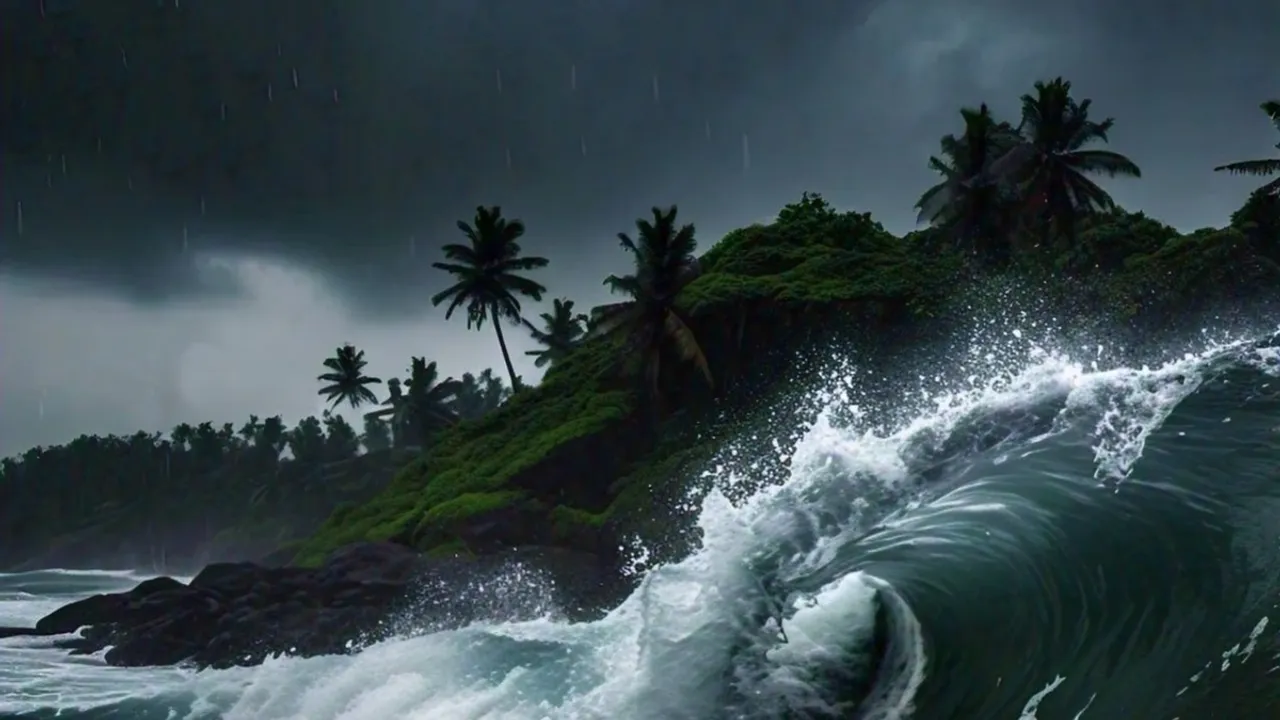 Rain, Sea, Wave, Heavy Wave