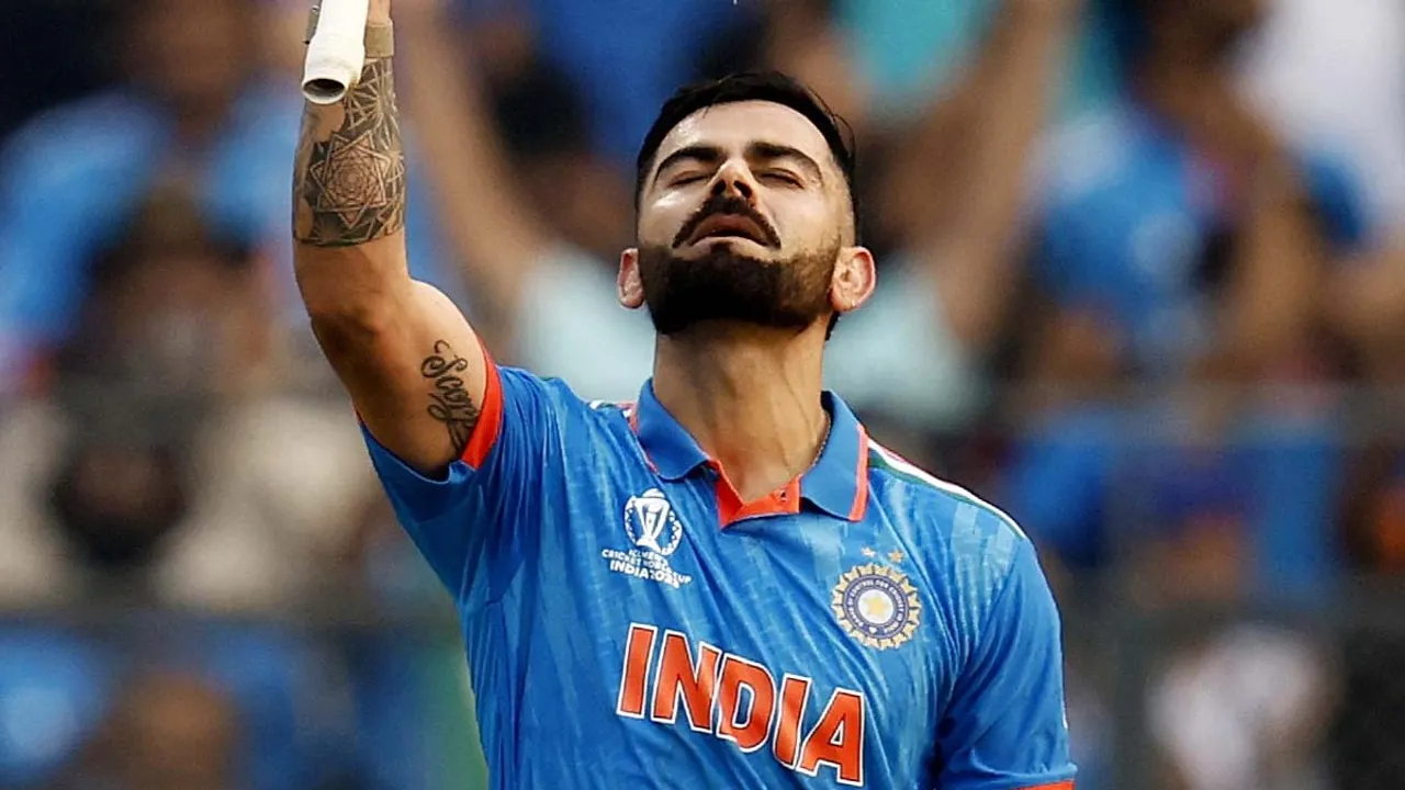 India's Virat Kohli celebrates