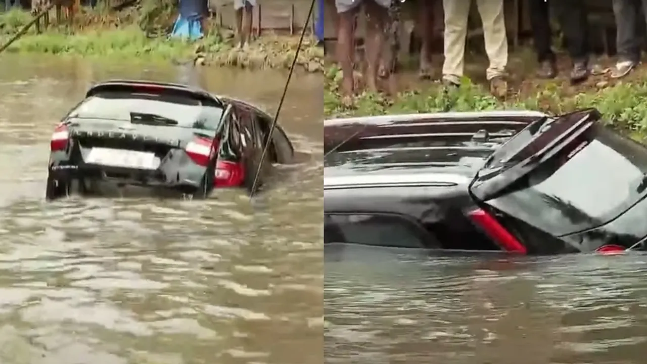 Car Fell Into Water