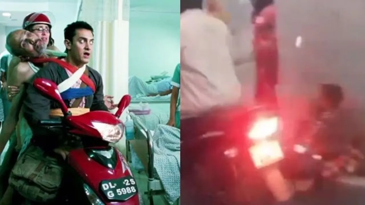 Man drives bike inside hospital