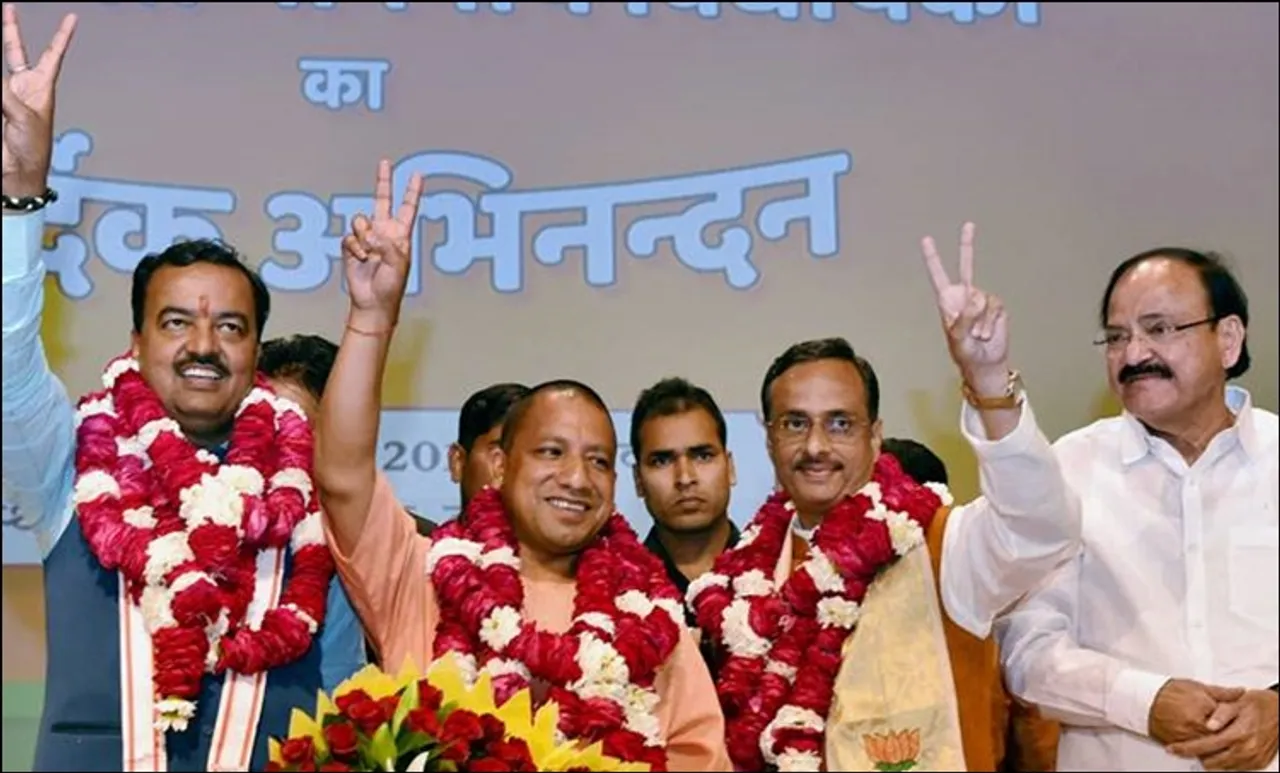 യോഗി ആദിത്യനാഥ് ഉത്തര്‍പ്രദേശ് മുഖ്യമന്ത്രി; കേശവ് മൗര്യയും ദിനേശ് ശര്‍മ്മയും ഉപമുഖ്യമന്ത്രിമാര്‍