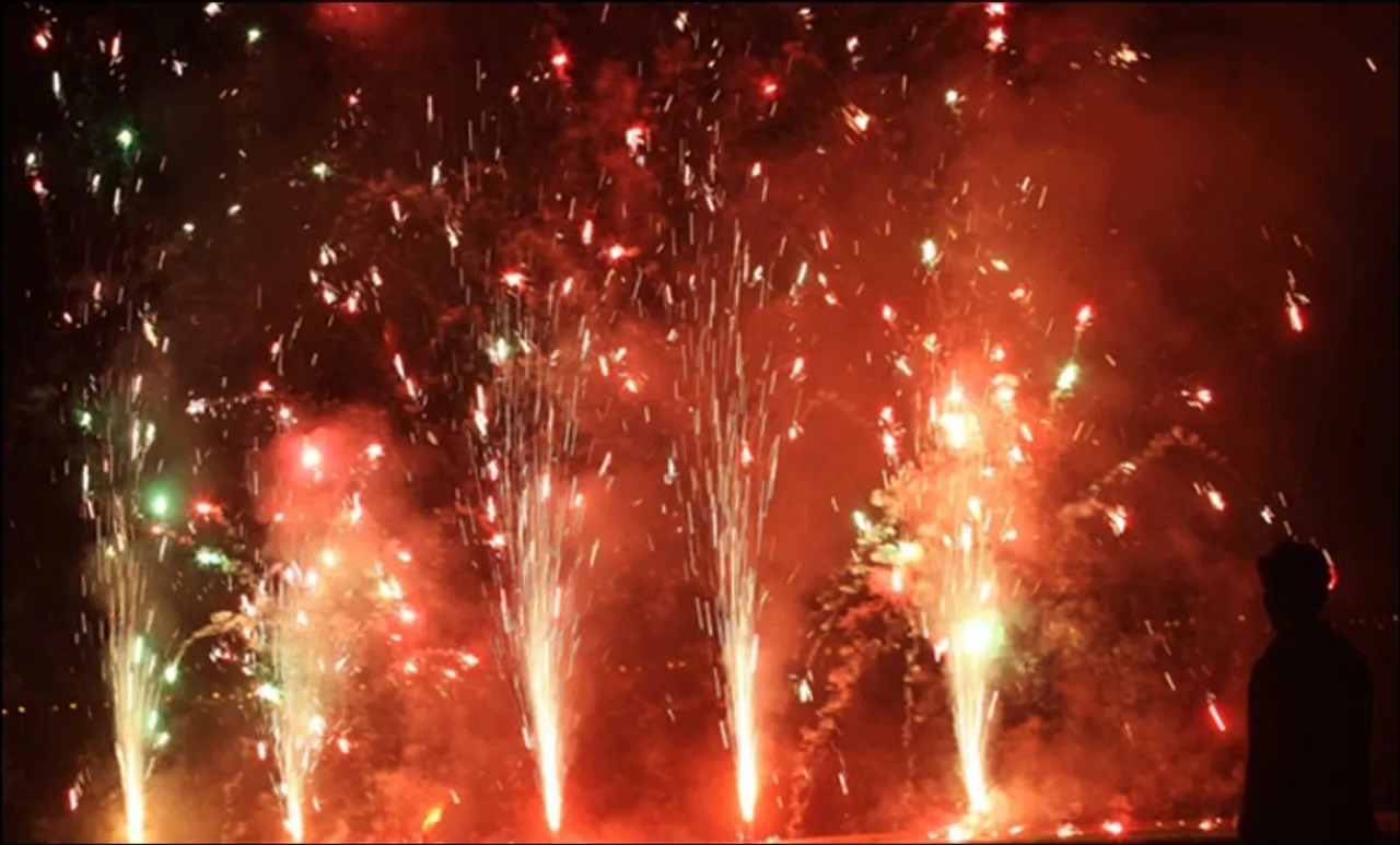 Thrissur Pooram, Fire Works, Elephant
