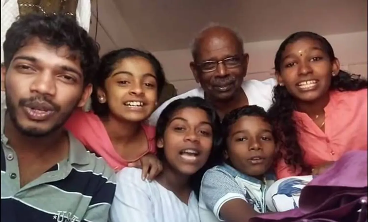 പേരക്കുട്ടികൾക്കൊപ്പം പാട്ടുപാടി മണിയാശാന്റെ ഓണാശംസകൾ