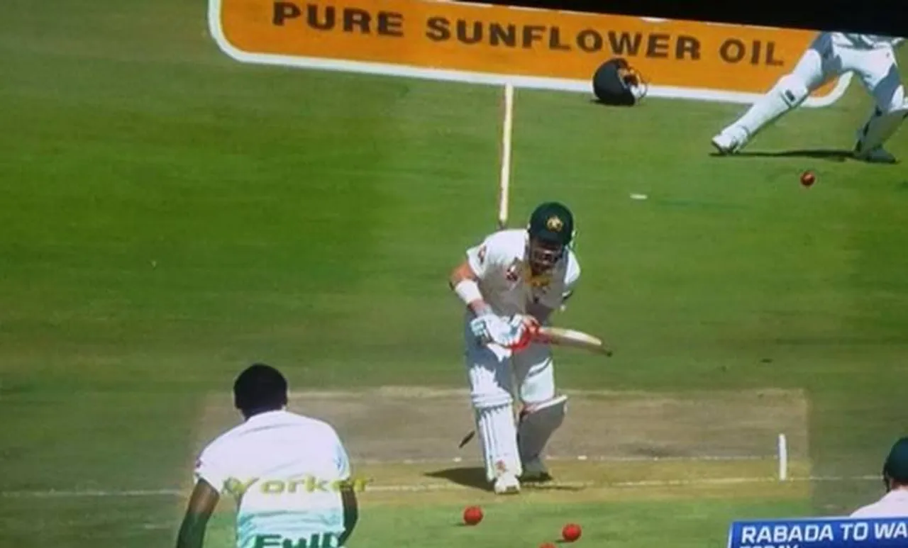 'പമ്പരമല്ല സ്റ്റമ്പാണേ!'; വാര്‍ണറുടെ സ്റ്റമ്പ് പിഴുതെറിഞ്ഞ് റബാഡയുടെ തകര്‍പ്പന്‍ ബോളിങ്