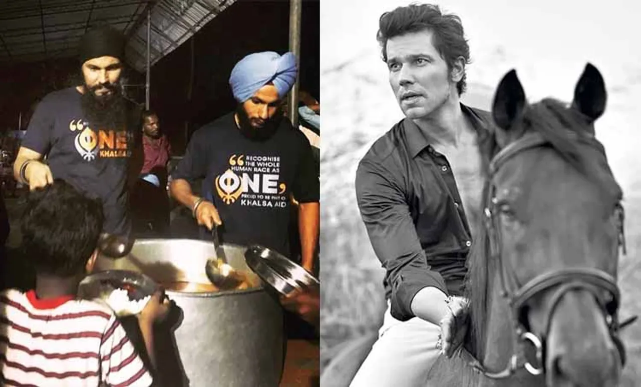 Kerala Flood Relief Randeep Hooda at the Kochi Gurudwara Langar