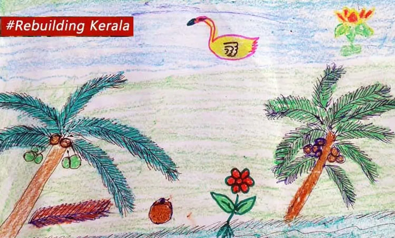Rebuilding Kerala - colours of Hope - paintings of children from Karthikappally camp