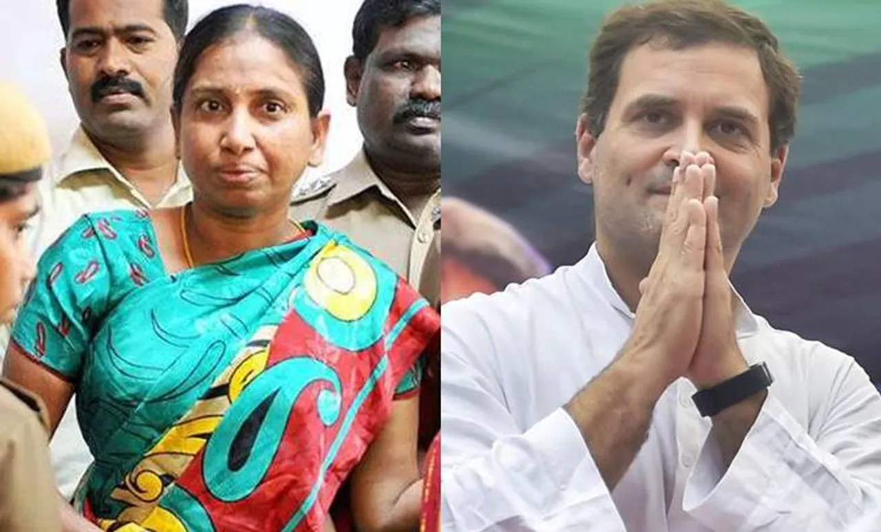 പിതാവിന്റെ ഘാതകരോട് ക്ഷമിച്ചതിന് രാഹുലിനോട് നന്ദി പറഞ്ഞ് നളിനി