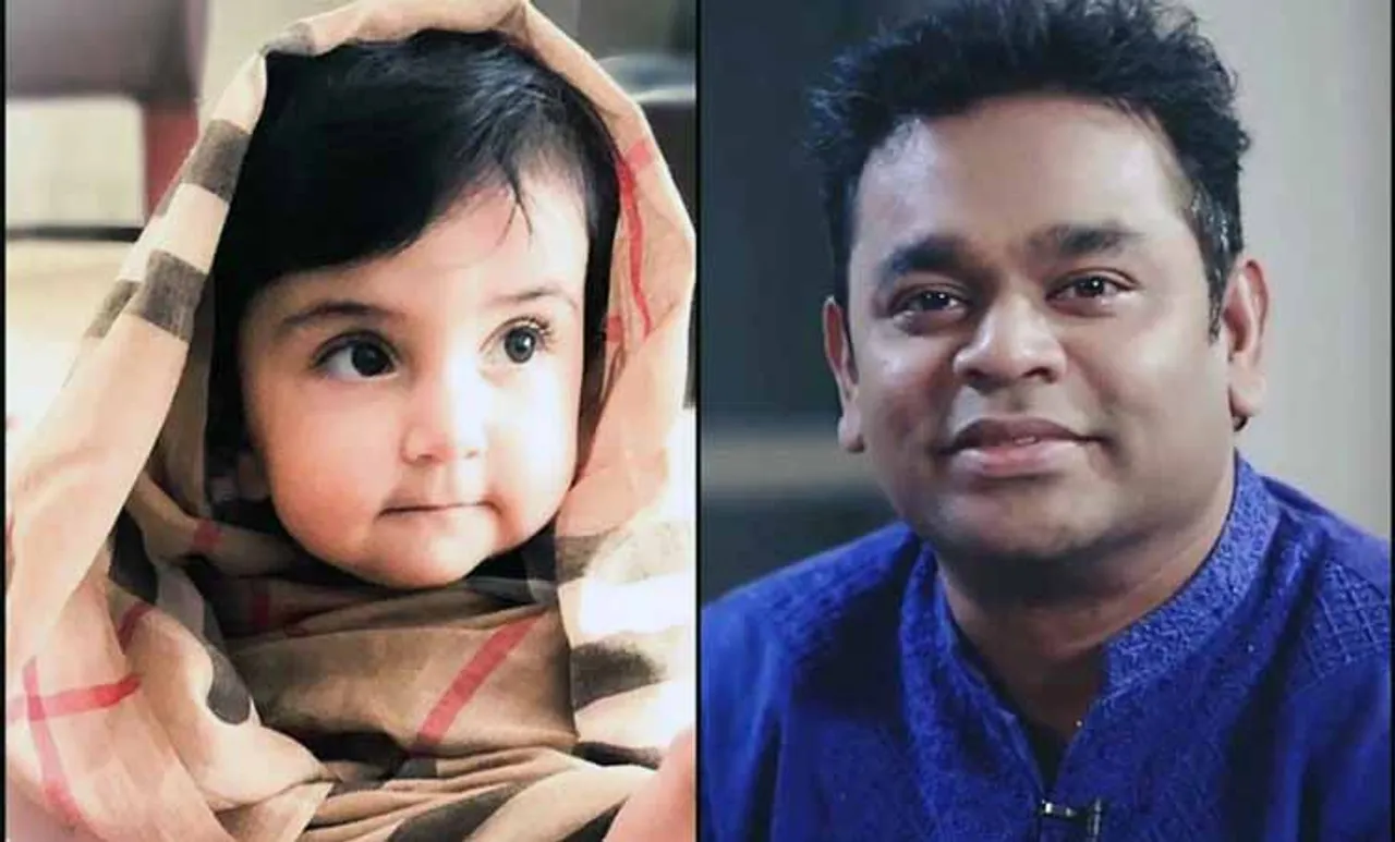 A R Rahman receives a suprise video call from Madeena one year old daughter of Adnan Sami