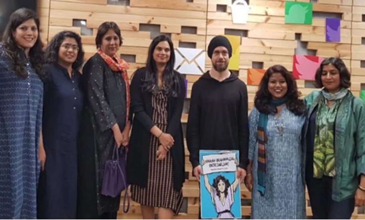 Twitter CEO Jack Dorsey is seen in this photo holding a poster which says “Smash Brahmanical Patriarchy.” The poster has caused a backlash in India against the CEO and Twitter.