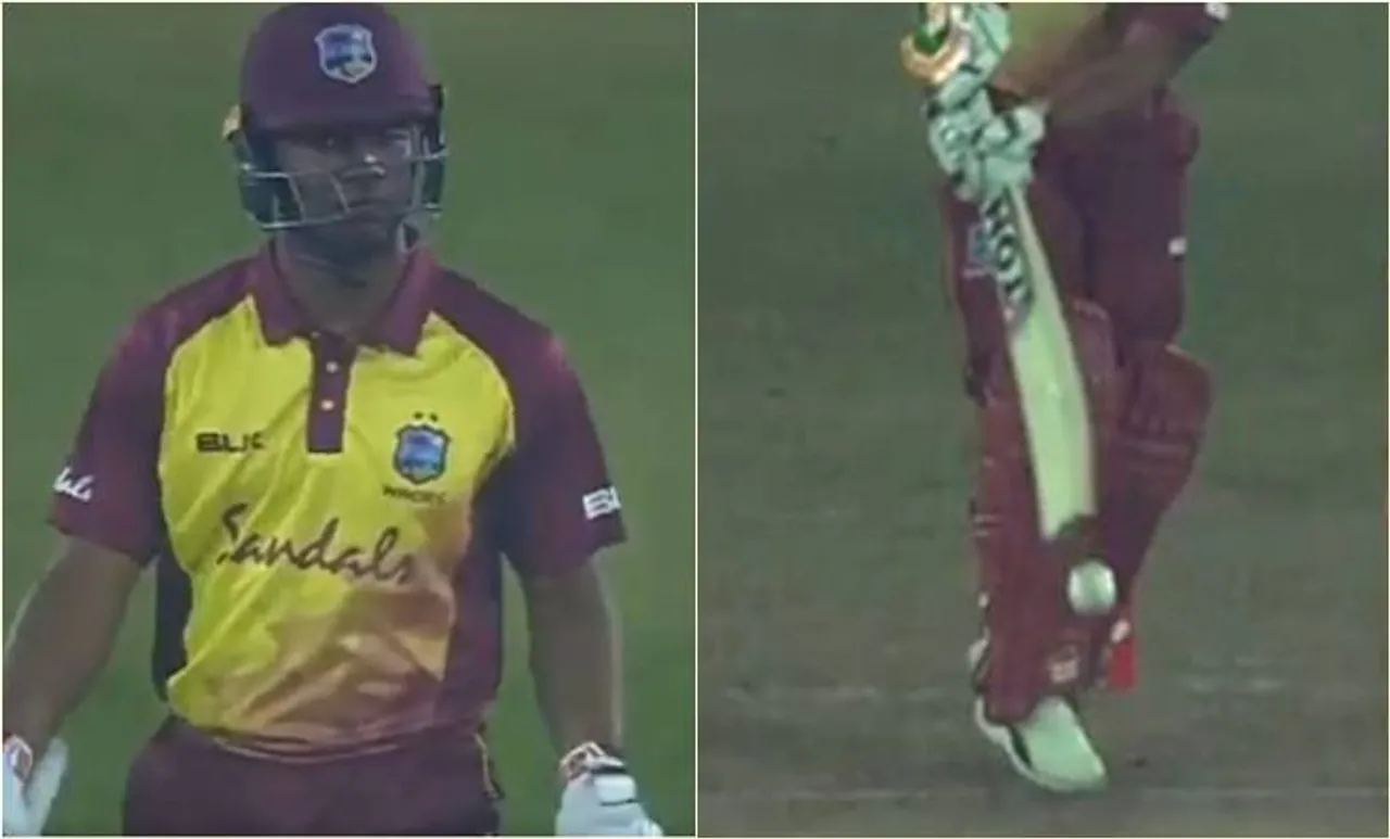 പന്ത് പാഡില്‍ ഉരസിയത് പോലുമില്ല, എന്നിട്ടും എല്‍ബിഡബ്ല്യുവില്‍ കുരുങ്ങി എവിന്‍ പുറത്തായി !