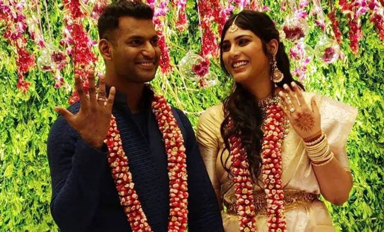 Vishal and Anisha engagement, വിശാൽ വിവാഹ നിശ്ചയം, vishal, വിശാൽ, anisha alla reddy,അനിഷ അല്ല റെഡ്ഡി, ie malayalam, ഐഇ മലയാളം
