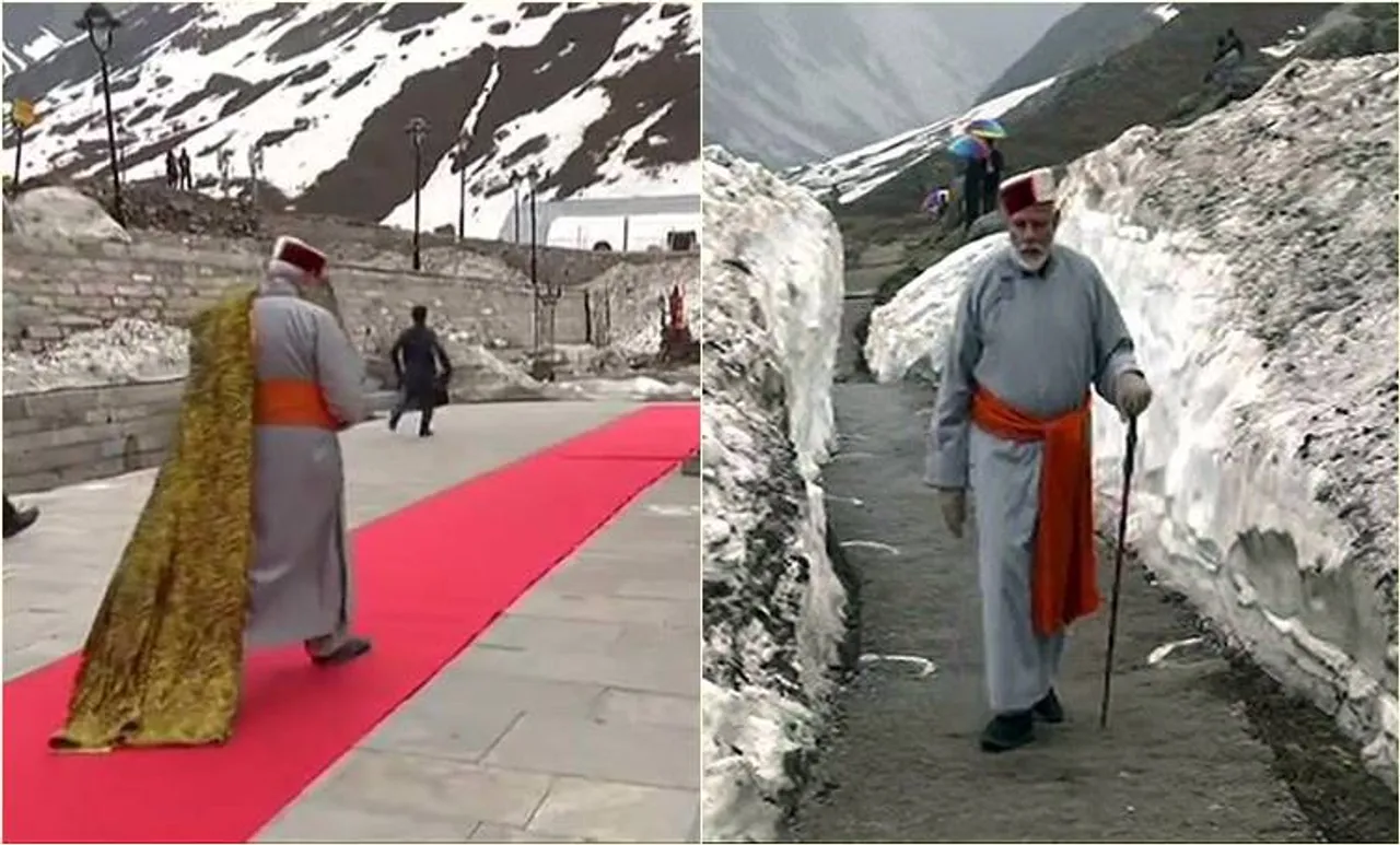 Modi at Kedar, മോദി കേദാർനാഥിൽ, narendra modi, നരേന്ദ്ര മോദി, pm modi kedarnath,പി എം മോദി കേദർനാഥ്, ബദ്രിനാഥ്, ഹിമാലയൻ pm modi badrinath, pm modi prayers, bjp, election campaign, model code, election commission, lok sabha elections 2019, election news, indian express