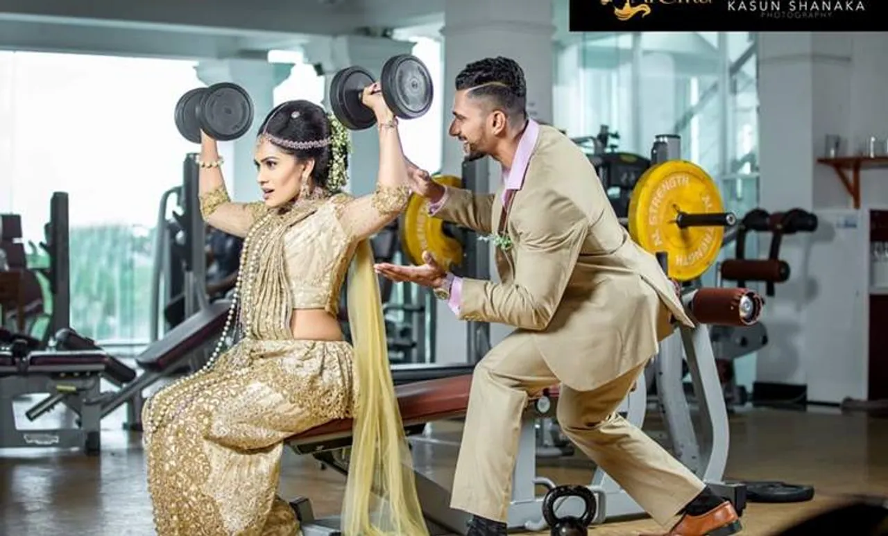 'നിസാരം'; ജിമ്മിലെ വധൂവരന്‍മാരുടെ വെെറൽ ഫോട്ടോഷൂട്ടിന് പിന്നിൽ