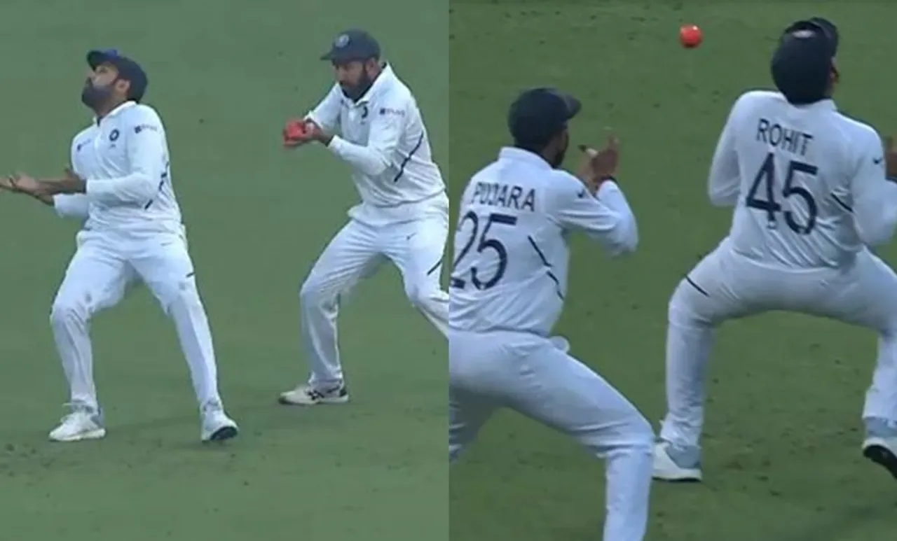 'പന്തെവിടെ...പന്തെവിടെ?' 'പന്ത് ദാ ഇവിടെ'; രോഹിത് വിട്ടത് പുജാര പിടിച്ചു, പൊട്ടിച്ചിരിച്ച് കോഹ്‌ലി, വീഡിയോ