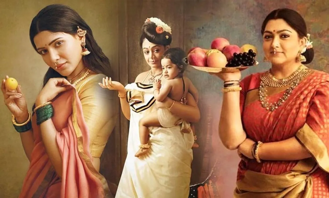 samantha akkineni, shruti haasan, സാമന്ത അക്കിനേനി, രമ്യ കൃഷ്ണൻ, aishwarya rajessh, ramya krishnan, ravi varma painting, naam, g venketram photographer, g ventetram calendar, calender 2020, suhasini maniratnam, Indian express malayalam, IE Malayalam