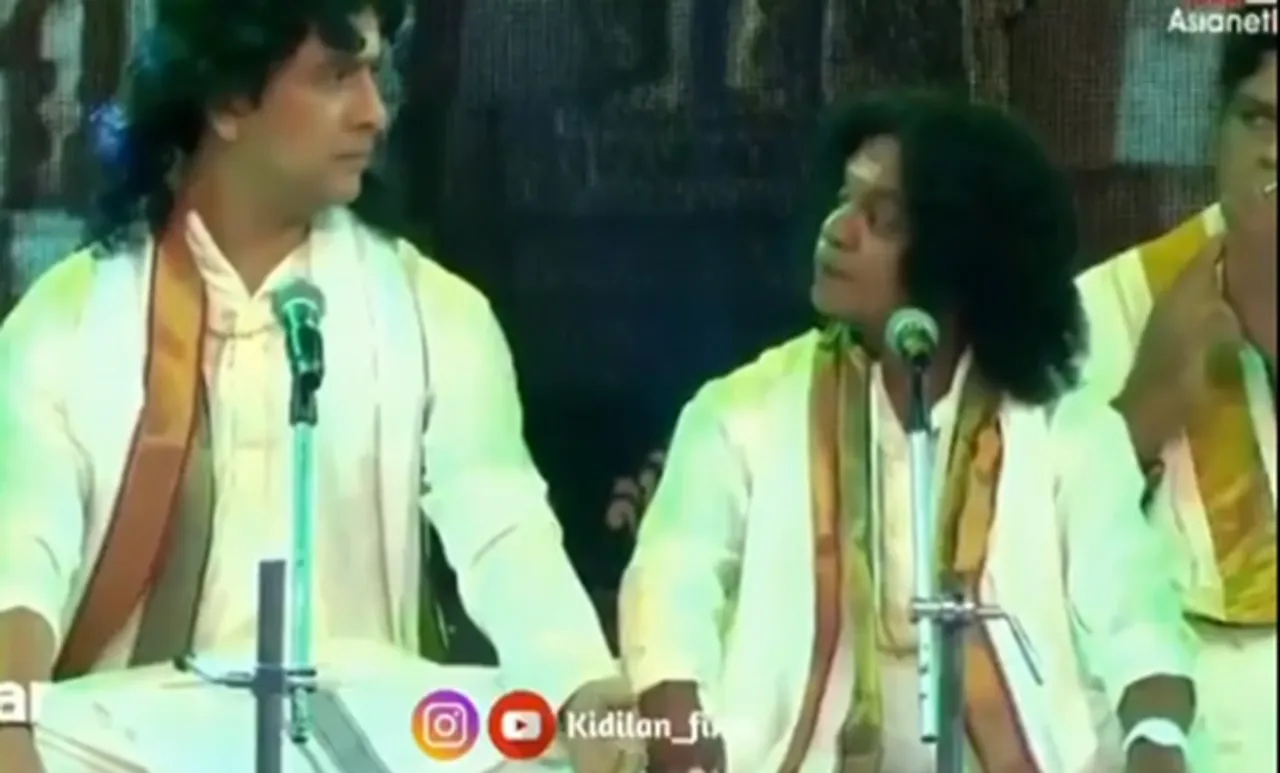 Ramesh Pisharody and Dharmajan singing Bella Ciao song