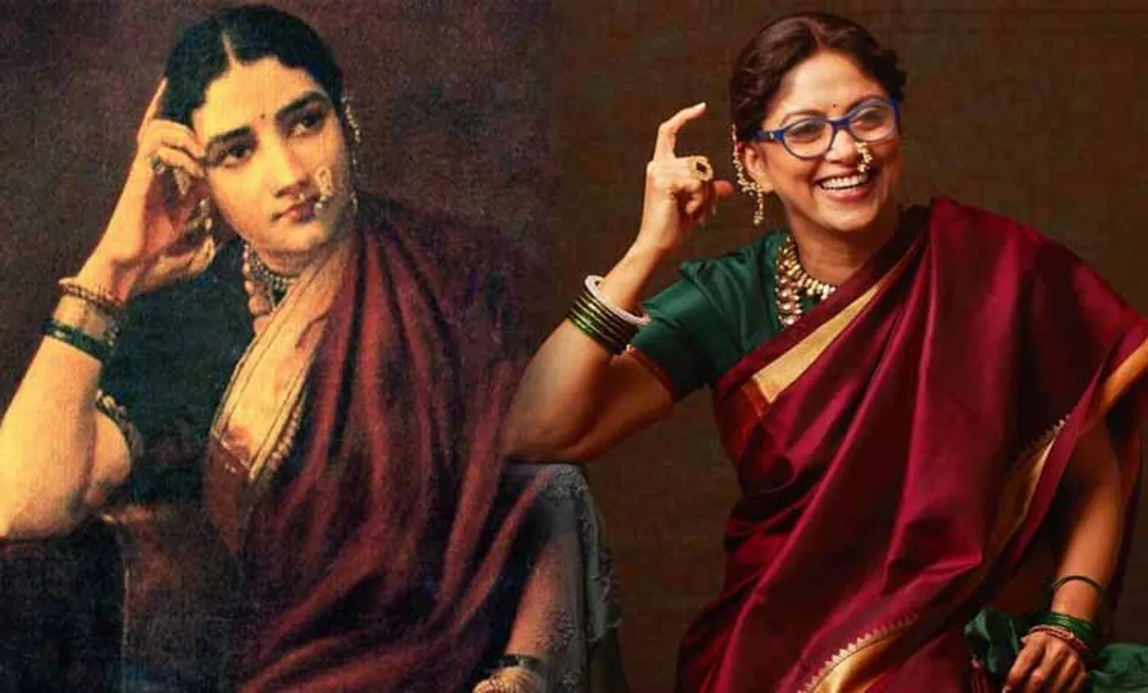 nadia moidu, nadia moidu age, nadia moidu family, nadia moidu instagram, nadia moidu family photos, nadia moidu marriage, nadia moidu marriage photos, nadia moidu photos, nadia moidu ravi varma calendar, nadia moidu parents, nadia moidu mohanlal, nadia moidu songs, ravi varma, ravi varma paintings, ravi varma paintings recreated,നദിയ മൊയ്തു