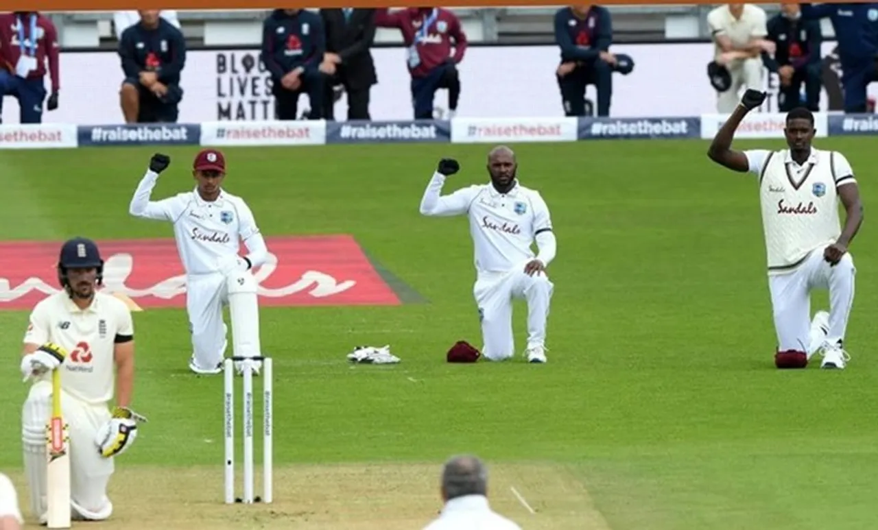 black lives matter, racism cricket, taking a knee, taking knee, england vs west indies,West Indies, England, windies tour of England 2020, വെസ്റ്റ് ഇൻഡീസ്, ഇംഗ്ലണ്ട്, sports news, IE Malayalam, ഐഇ മലയാളം, eng vs windies, cricket news