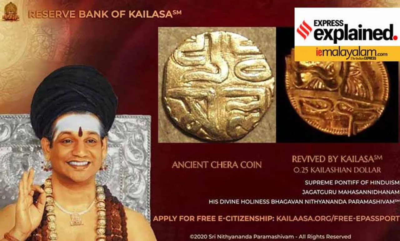 nithyananda, നിത്യാനന്ദ, swami nithyananda, സ്വാമി നിത്യാനന്ദ, nithyananda country, നിത്യാനന്ദ രാജ്യം, kailasa, കൈലാസം, reserve bank of kailasa, റിസര്‍വ് ബാങ്ക് കൈലാസം,indian express, iemalayalam, ഐഇമലയാളം