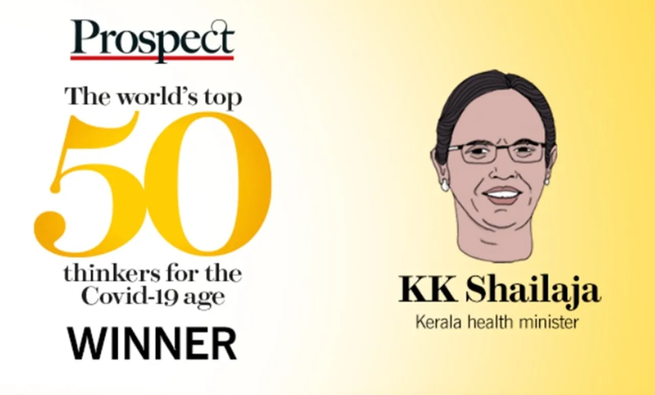 കോവിഡ് 19: രാജ്യാന്തര അംഗീകാരം നേടി ശൈലജ ടീച്ചർ, ലോകത്തെ 50 ചിന്തകരിൽ ഒന്നാമത്