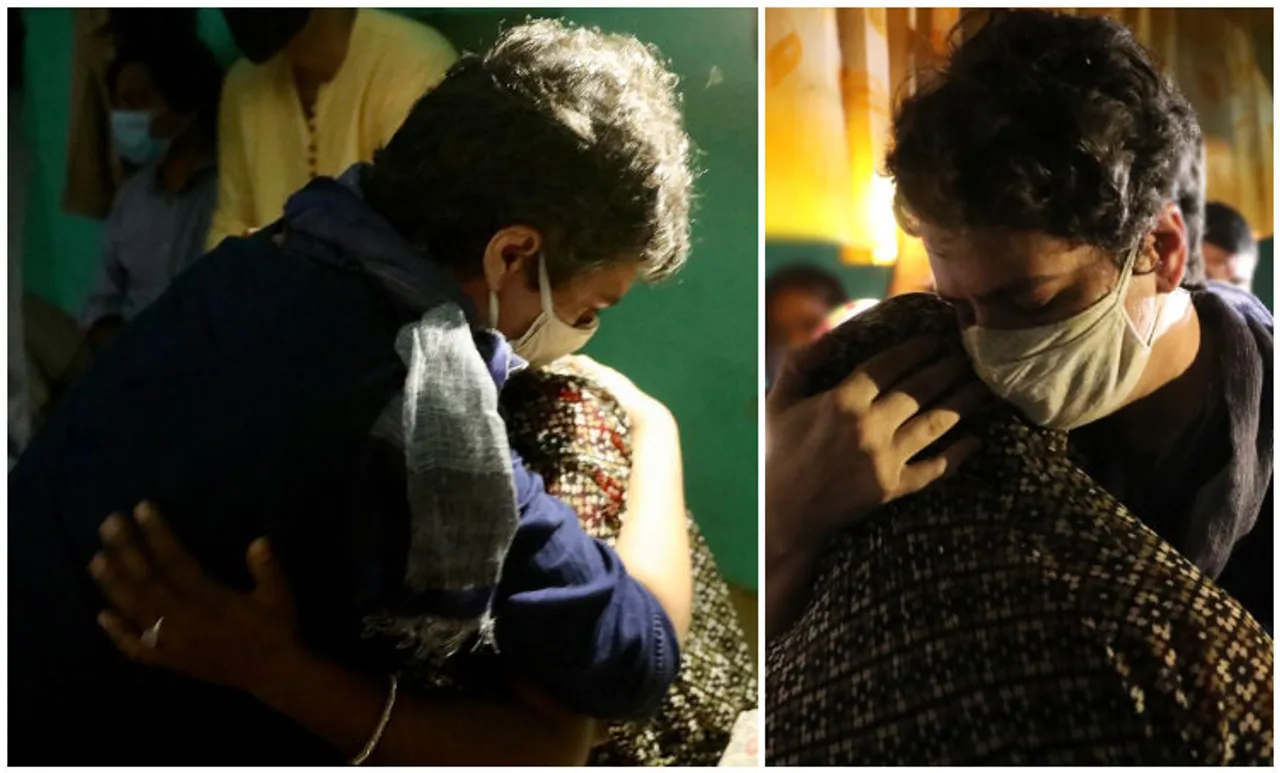 ഹാഥ്‌റസ് യുവതിയുടെ കുടുംബത്തോടൊപ്പം പ്രിയങ്കയും രാഹുലും- ചിത്രങ്ങൾ