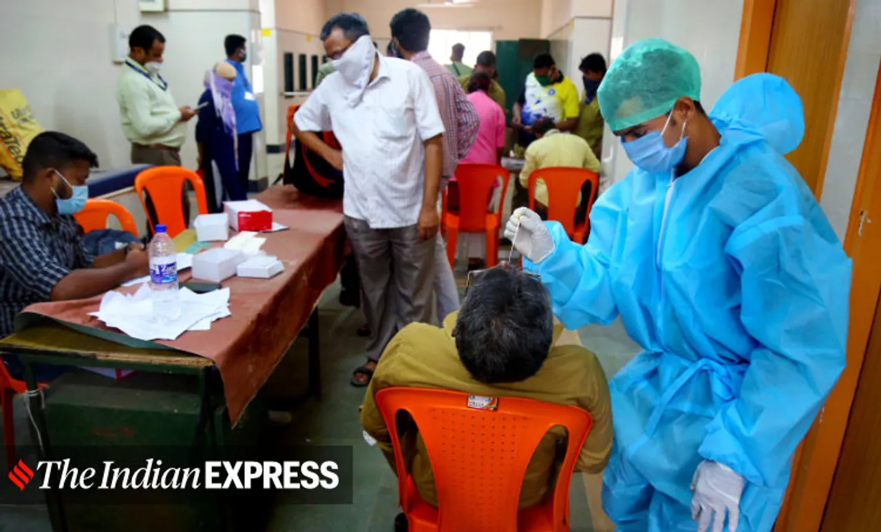covid, covid-19, corona, covid test, test, rapid test, swab, sample, covid sample, covid centre, covid treatment, firstline treatment, screening, ie malayalam