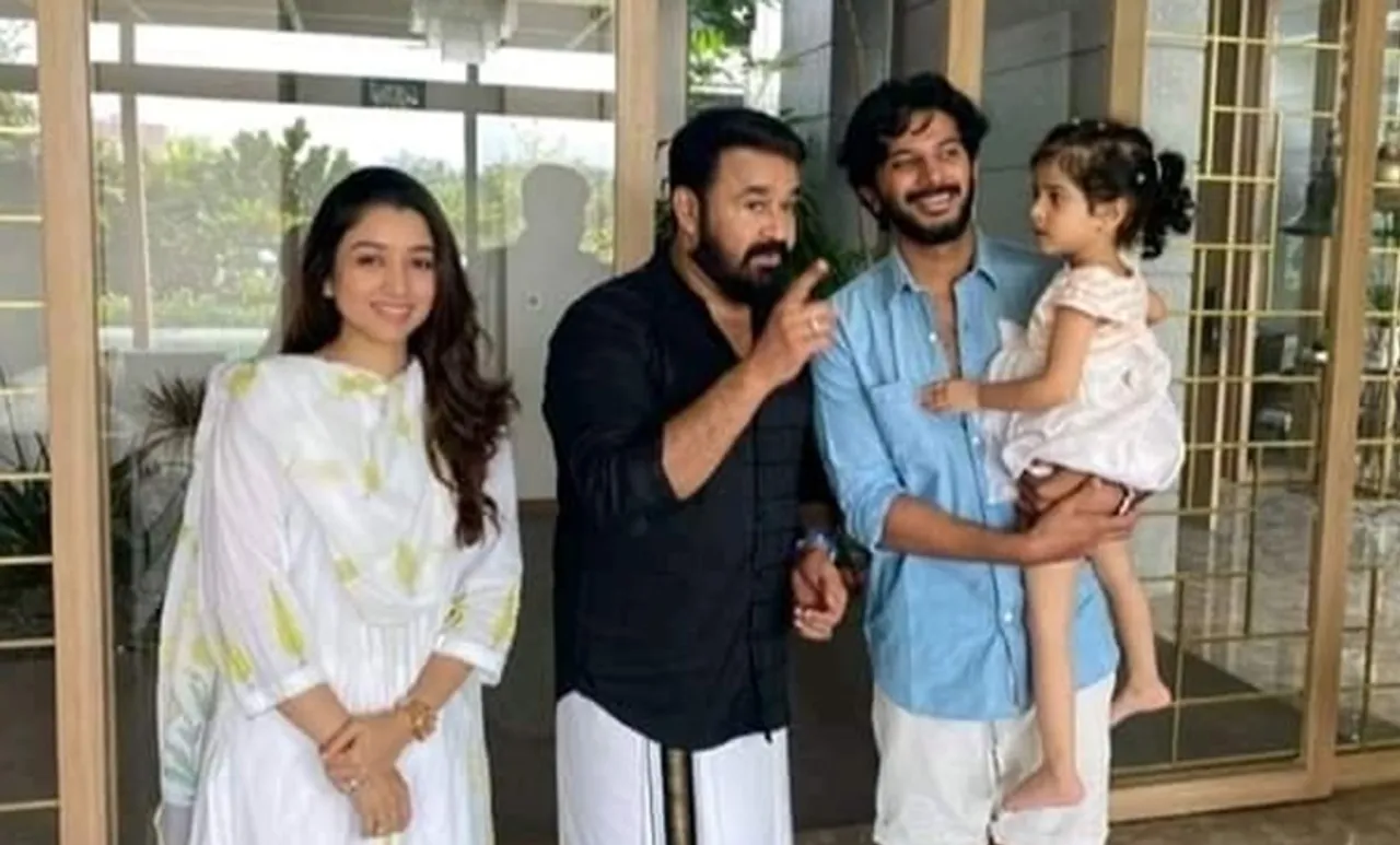 Mohanlal, Dulquer Salmaan, Mohanlal and Dulquer Salmaan family, മോഹൻലാൽ, Dulquer Salman daughter, Dulquer salman daughter video, Maryam Ameerah Salmaan, ദുൽഖർ സൽമാൻ, മറിയം അമീർ സൽമാൻ, Indian express malayalam, IE malayalam