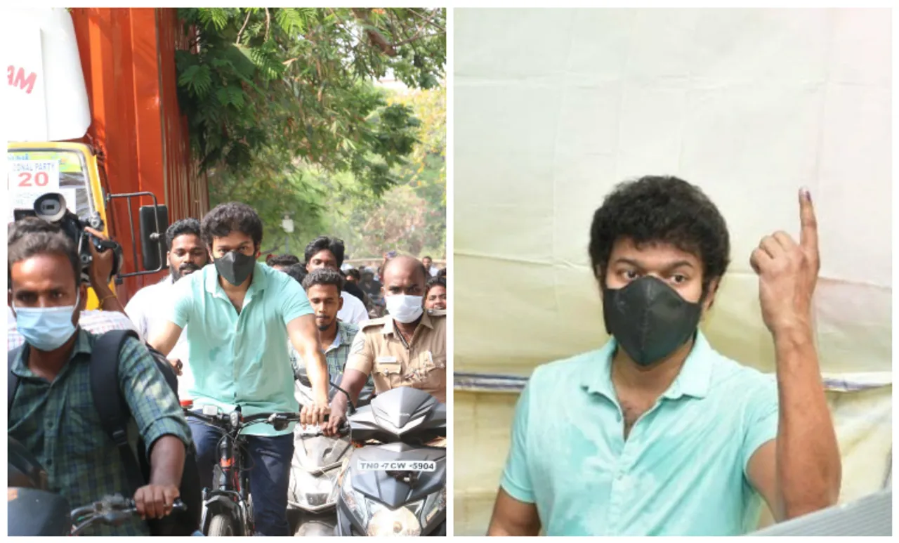 tamil super star vijay, vijay vote, ilayathalapathy vijay, petrol proice hike protest, vijay news, vijay vs bjp, vijay voting, ie malayalam