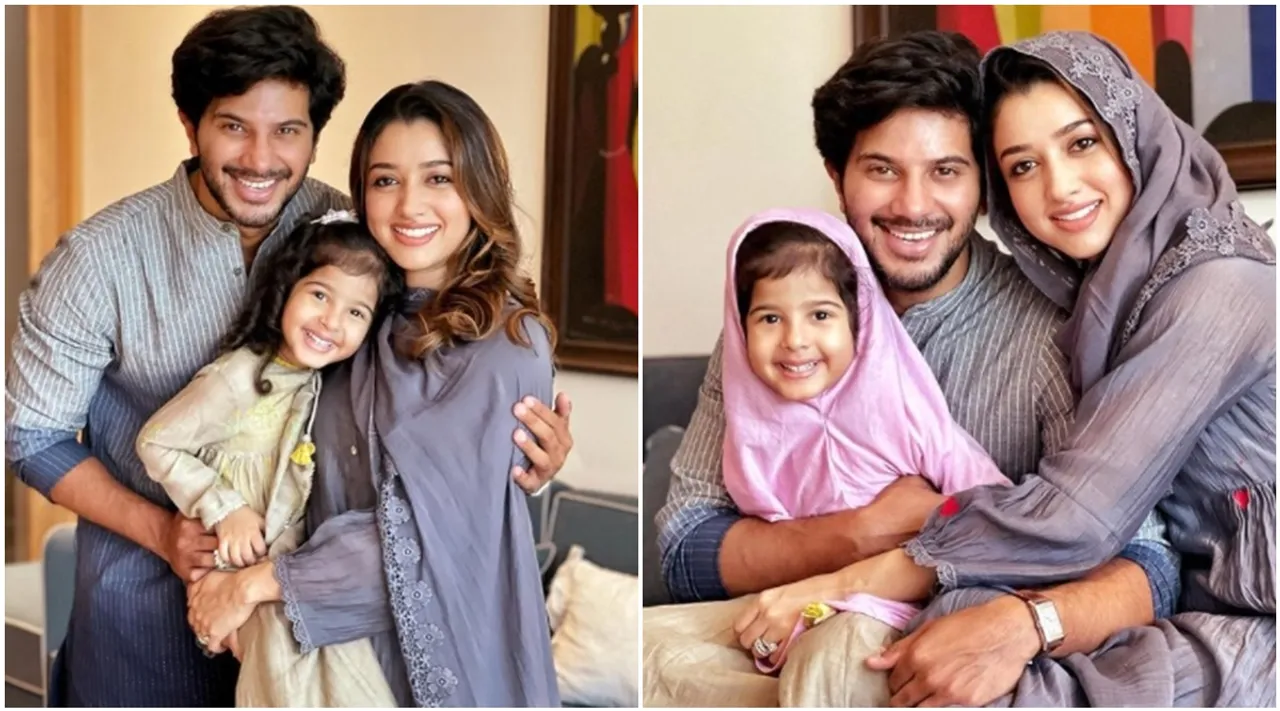 Dulquer Salmaan, eid wishes, Dulquer Salmaan eid wishes, Dulquer Salmaan family, Dulquer Salmaan family latest photos, Dulquer wife, Dulquer Salmaan daughter, ദുൽഖർ സൽമാൻ, indian express malayalam, IE malayalam