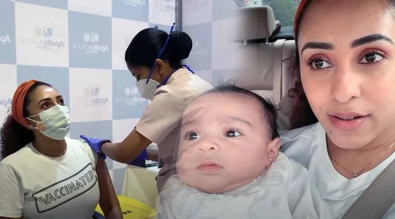 ഈ ഇൻജക്ഷനൊക്കെ എന്നാ വന്നത്; കൂളായി വാക്സിനെടുത്ത് പേളി, കൂട്ടിനു നിലയും