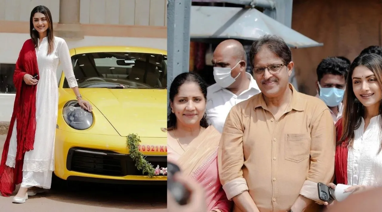 പോർഷെയുടെ പൂജ, കുടുംബത്തോടൊപ്പം ഗുരുവായൂരിൽ; ചിത്രങ്ങളുമായി മംമ്ത