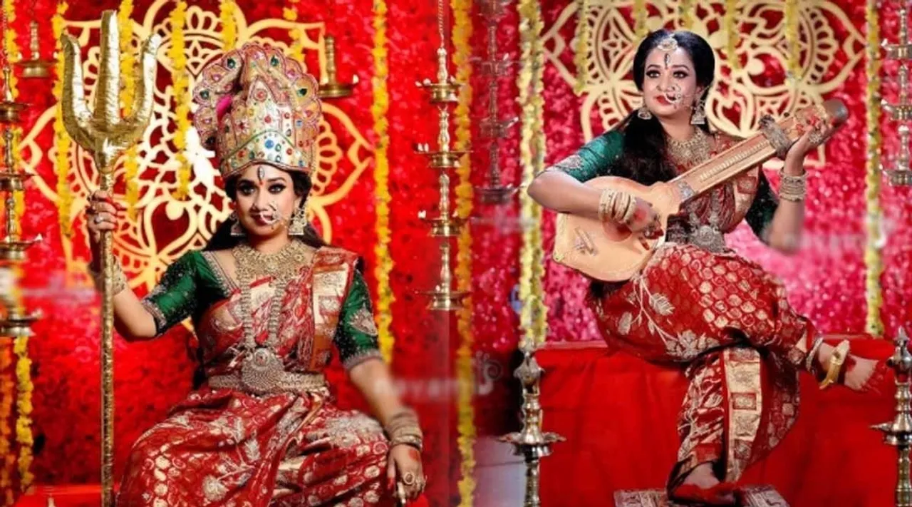 Gouri Krishna, Gouri Krishna Navarathri photoshoot, Gouri krishna Pournamithinkal, Gouri Krishna kingini mol videos