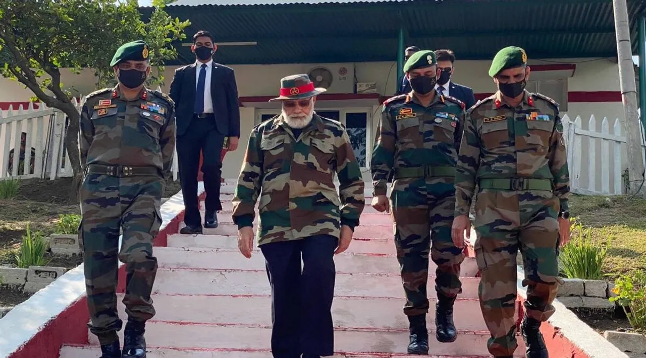 PM Modi in Jammu, PM Modi addresses Jawans, PM Modi Nowshera, Army Nowshera, 2016 surgical strike, PM Modi army Suraksha kawach, Indian Express news