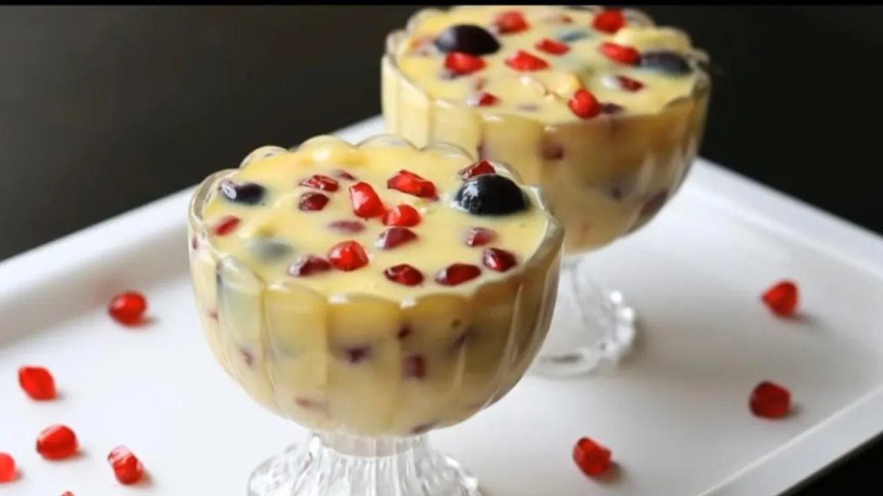 Fruit custard, Food, Christmas