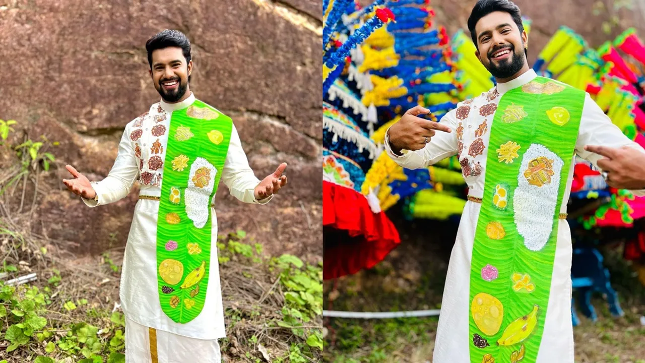 Mounaragam serial actor Naleef Gea | Naleef Gea onam sadhya costume