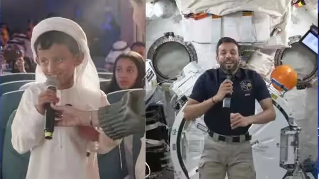 UAE astronaut|video call|space