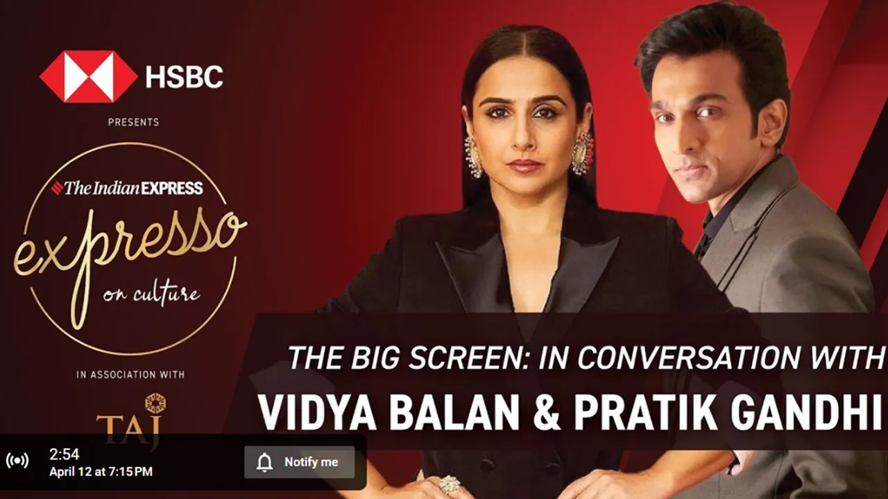 Actress Vidya Balan in conversation with Pratik Gandhi