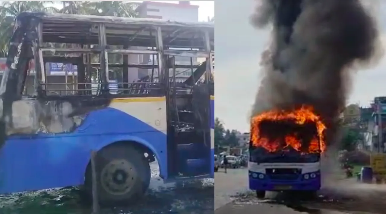 Coimbatore TN Govt Bus Fire Accident arasu bus video Tamil News 