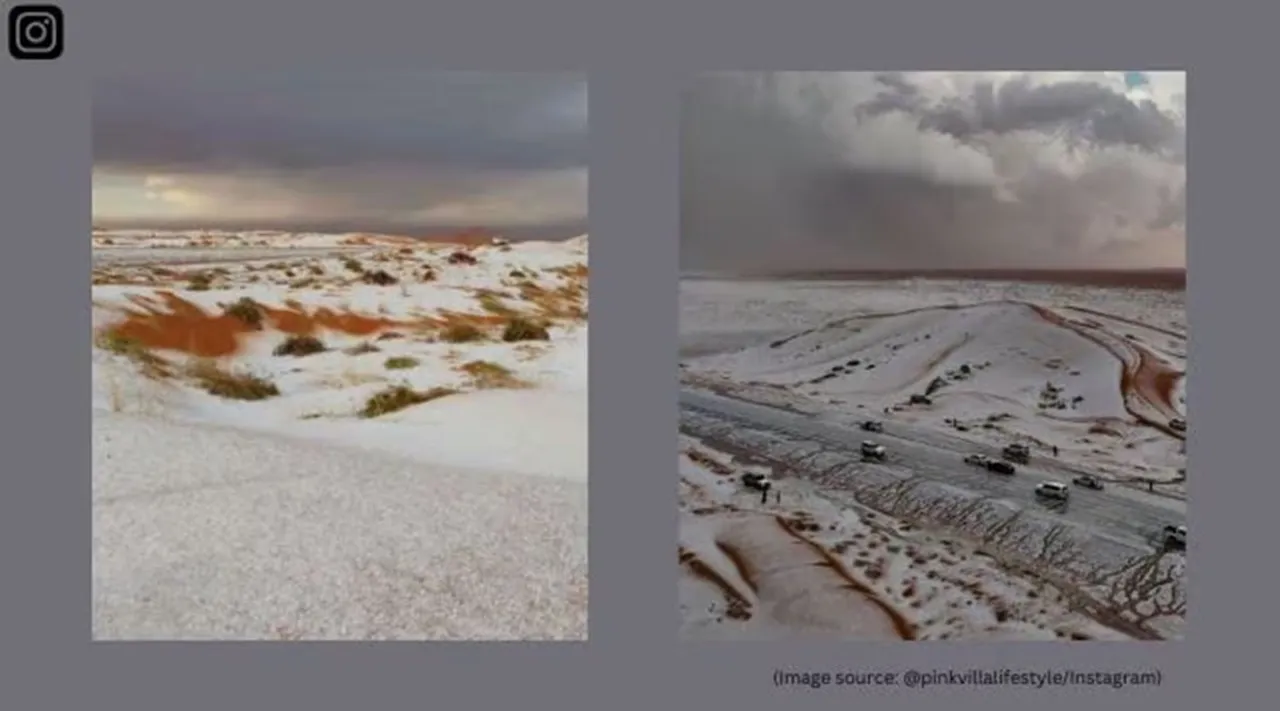 snow fall in desert