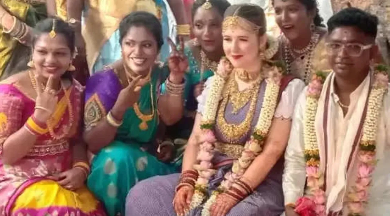 Thiruvallur Dist Uthukottai man marries Lithuania woman tamil tradition Tamil News