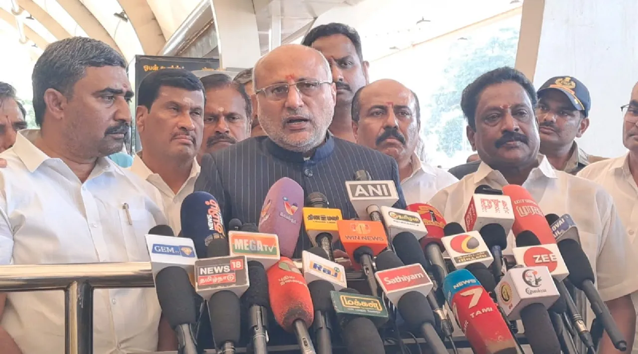 CP Radhakrishnan Maharashtra Governor on Ambedkar remark  Amit Shah Tamil News