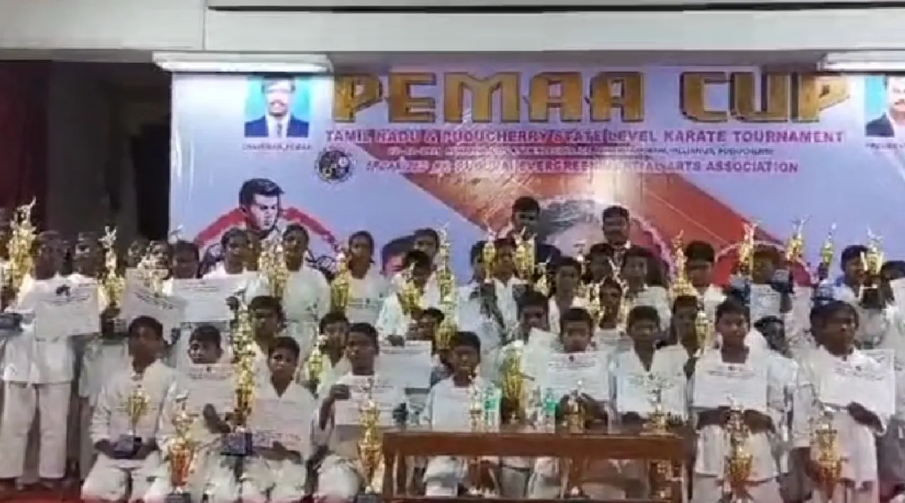  state level karate competition 2025 Immaculate School students win more prizes Ariyankuppam puducherry Tamil News